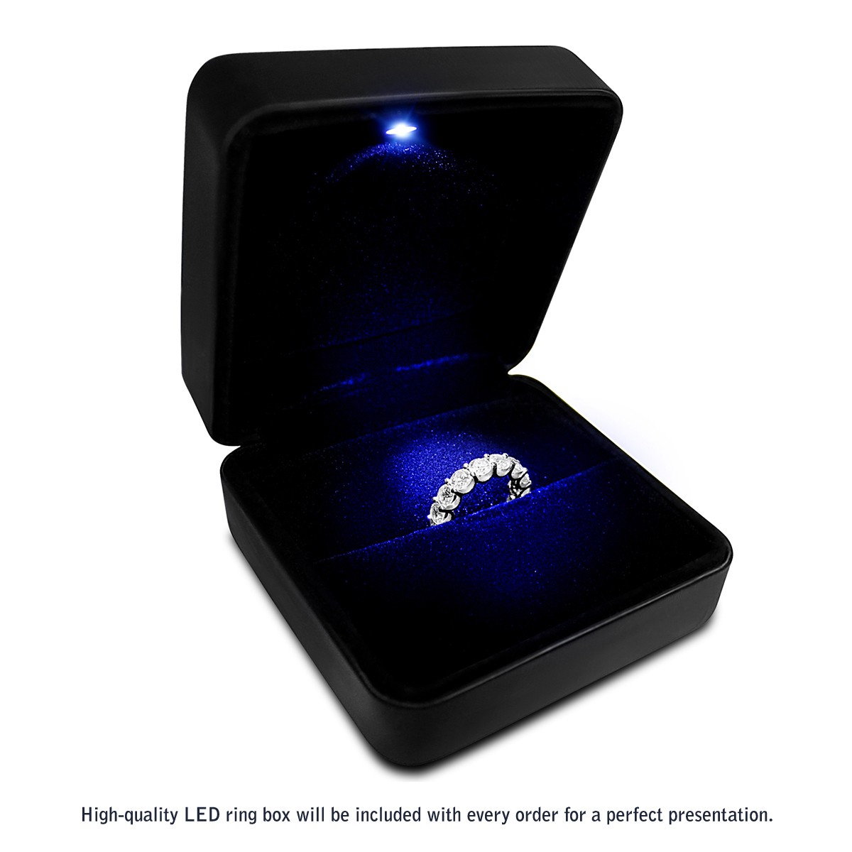Eternity Ring with Arch Prong Set Asscher Diamonds in 18k White Gold