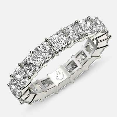 Classic Eternity Ring with Princess Cut Diamonds in Platinum