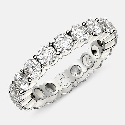 Eternity Ring with Prong Set Round Diamonds in Platinum