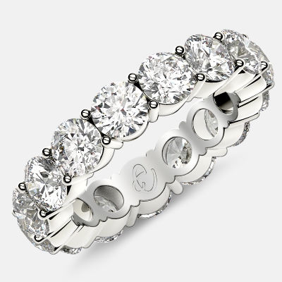 Eternity Ring with Prong Set Round Diamonds in Platinum