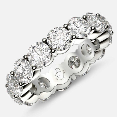 Eternity Ring with Prong Set Round Diamonds in Platinum