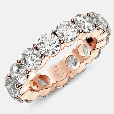 Eternity Ring with Prong Set Round Diamonds in 18k Rose Gold