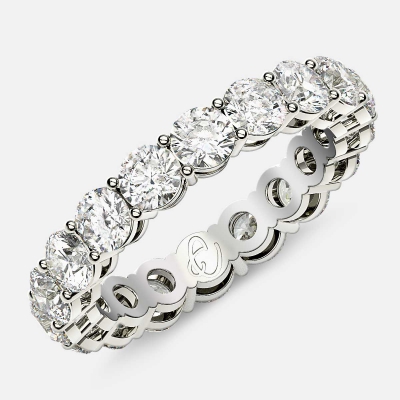 Open Gallery Eternity Ring with Round Diamonds in Platinum