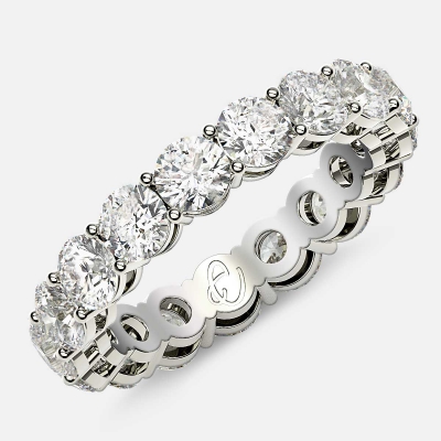 Open Gallery Eternity Ring with Round Diamonds in Platinum