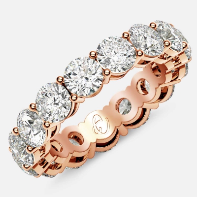 Open Gallery Eternity Ring with Round Diamonds in 18k Rose Gold