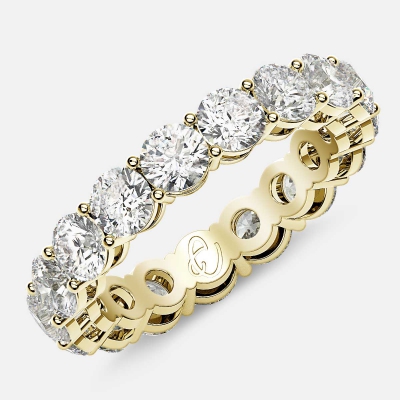 Open Gallery Eternity Ring with Round Diamonds in 18k Yellow Gold