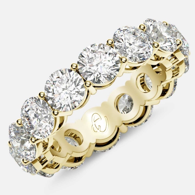 Open Gallery Eternity Ring with Round Diamonds in 18k Yellow Gold