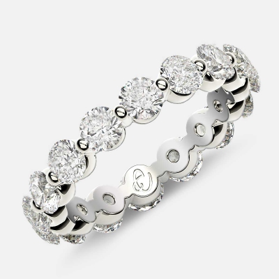 Floating Eternity Ring with Round Diamonds in Platinum