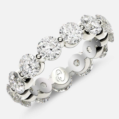 Floating Eternity Ring with Round Diamonds in Platinum