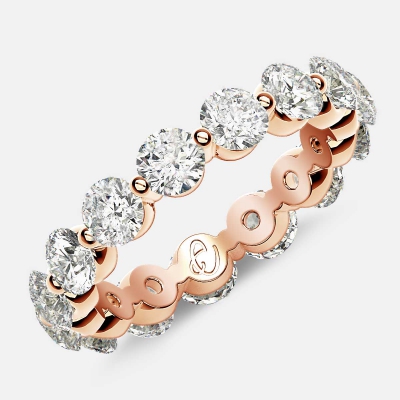 Floating Eternity Ring with Round Diamonds in 18k Rose Gold