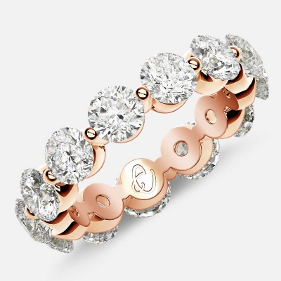 Floating Eternity Ring with Round Diamonds in 18k Rose Gold