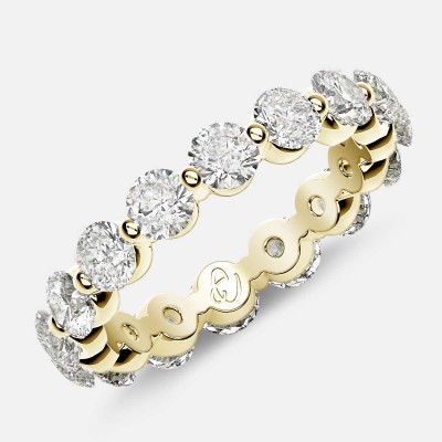 Floating Eternity Ring with Round Diamonds in 18k Yellow Gold