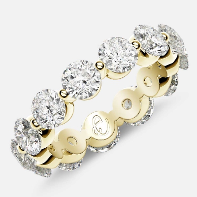 Floating Eternity Ring with Round Diamonds in 18k Yellow Gold