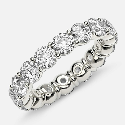 Classic Prong Set Eternity Ring with Round Diamonds in Platinum