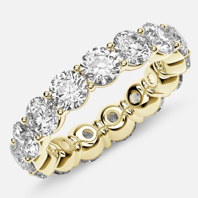 Classic Prong Set Eternity Ring with Round Diamonds in 18k Yellow Gold