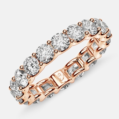 Eternity Ring with Arch Prong Set Round Diamonds in 18k Rose Gold