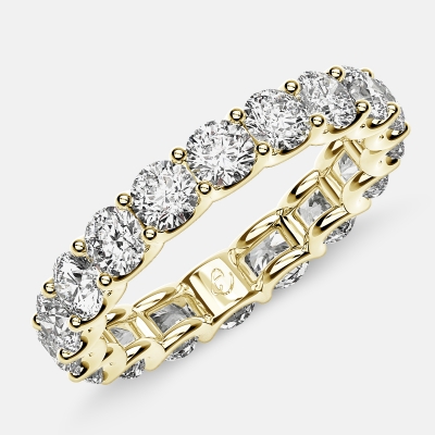 Eternity Ring with Arch Prong Set Round Diamonds in 18k Yellow Gold