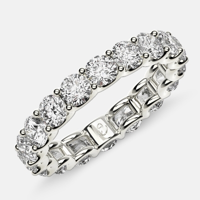 Eternity Ring with Arch Prong Set Round Diamonds in Platinum