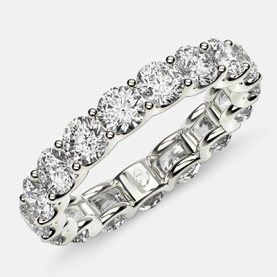 Eternity Ring with Arch Prong Set Round Diamonds in Platinum