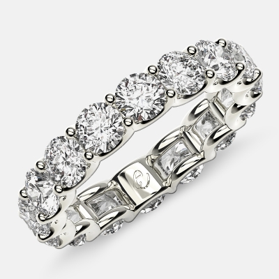 Eternity Ring with Arch Prong Set Round Diamonds in Platinum