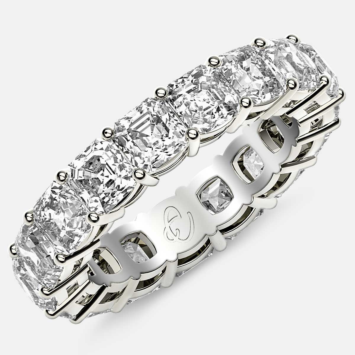 3ctw Gorgeous Natural Asscher Diamonds Prong Eternity Band | Diamond Mansion