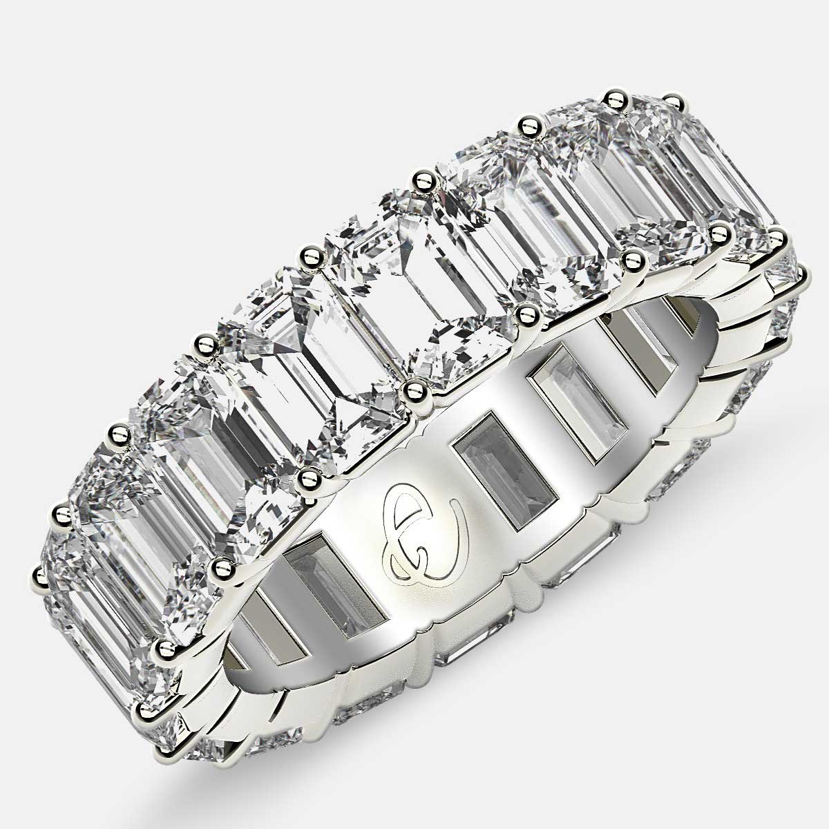 2-3 Carat Emerald Cut Diamond Eternity Band Lab Grown in Platinum 10  pointer SIZE 4-9