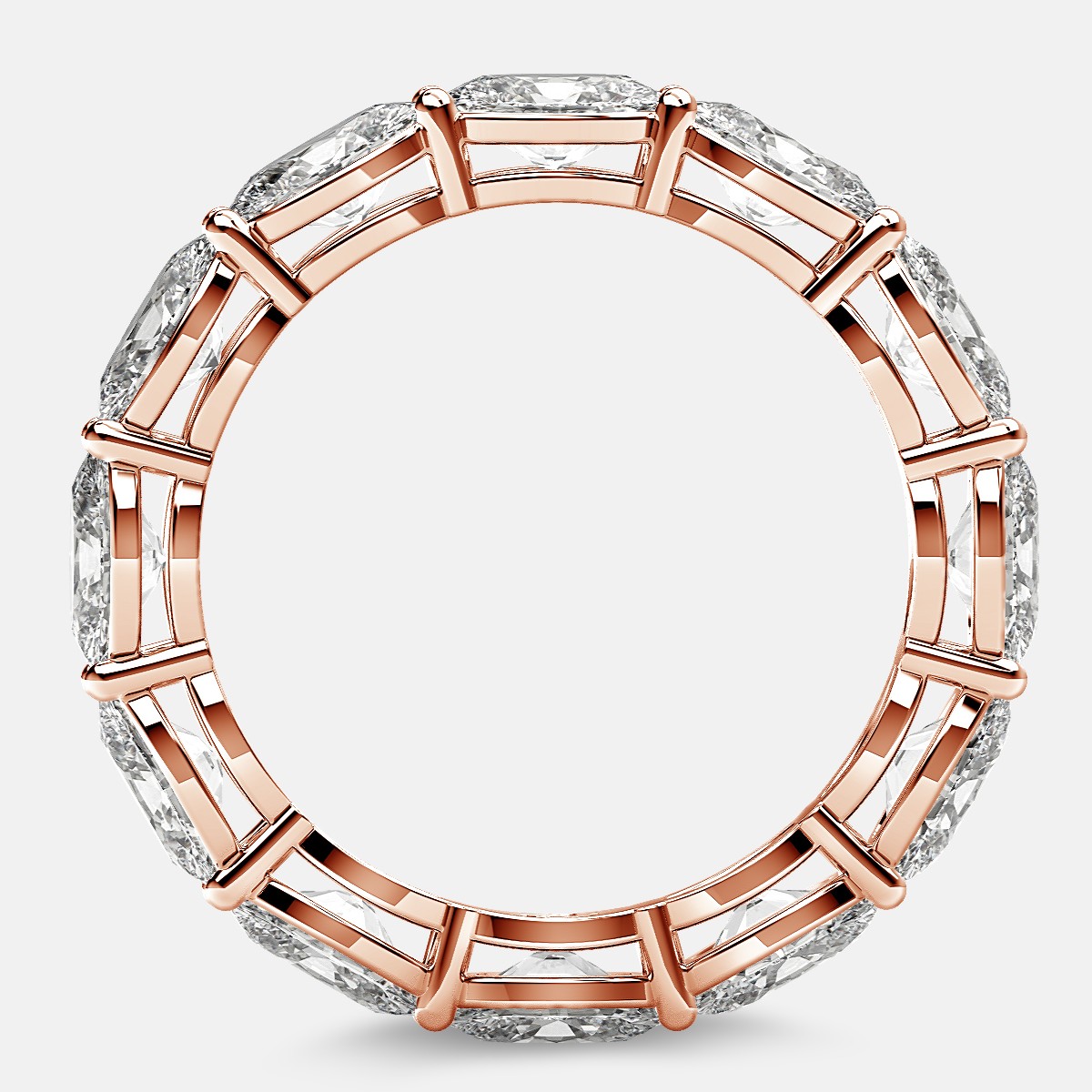 Open Gallery Eternity Ring with Oval Diamonds in 18k Rose Gold