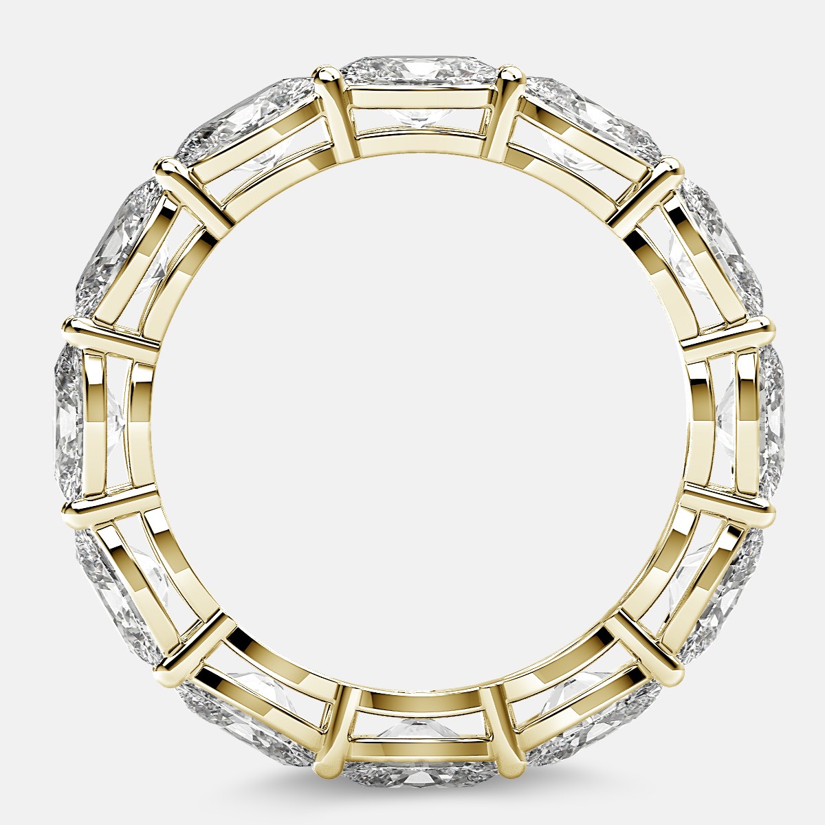 Open Gallery Eternity Ring with Oval Diamonds in 18k Yellow Gold