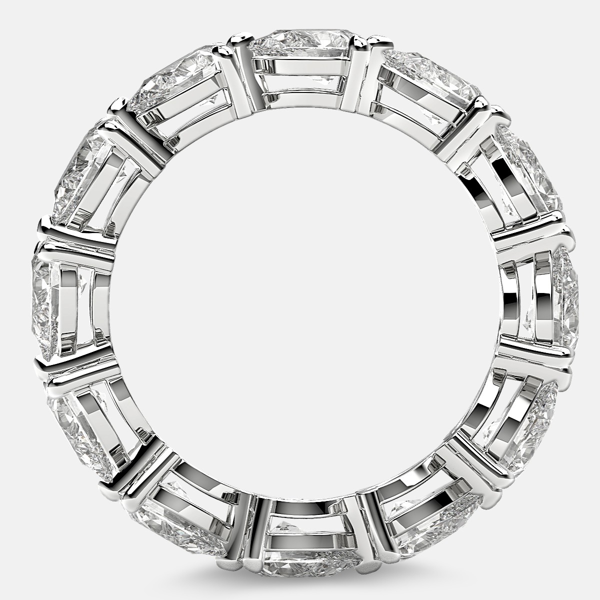 Classic Eternity Ring with Pear Shaped Diamonds in Platinum