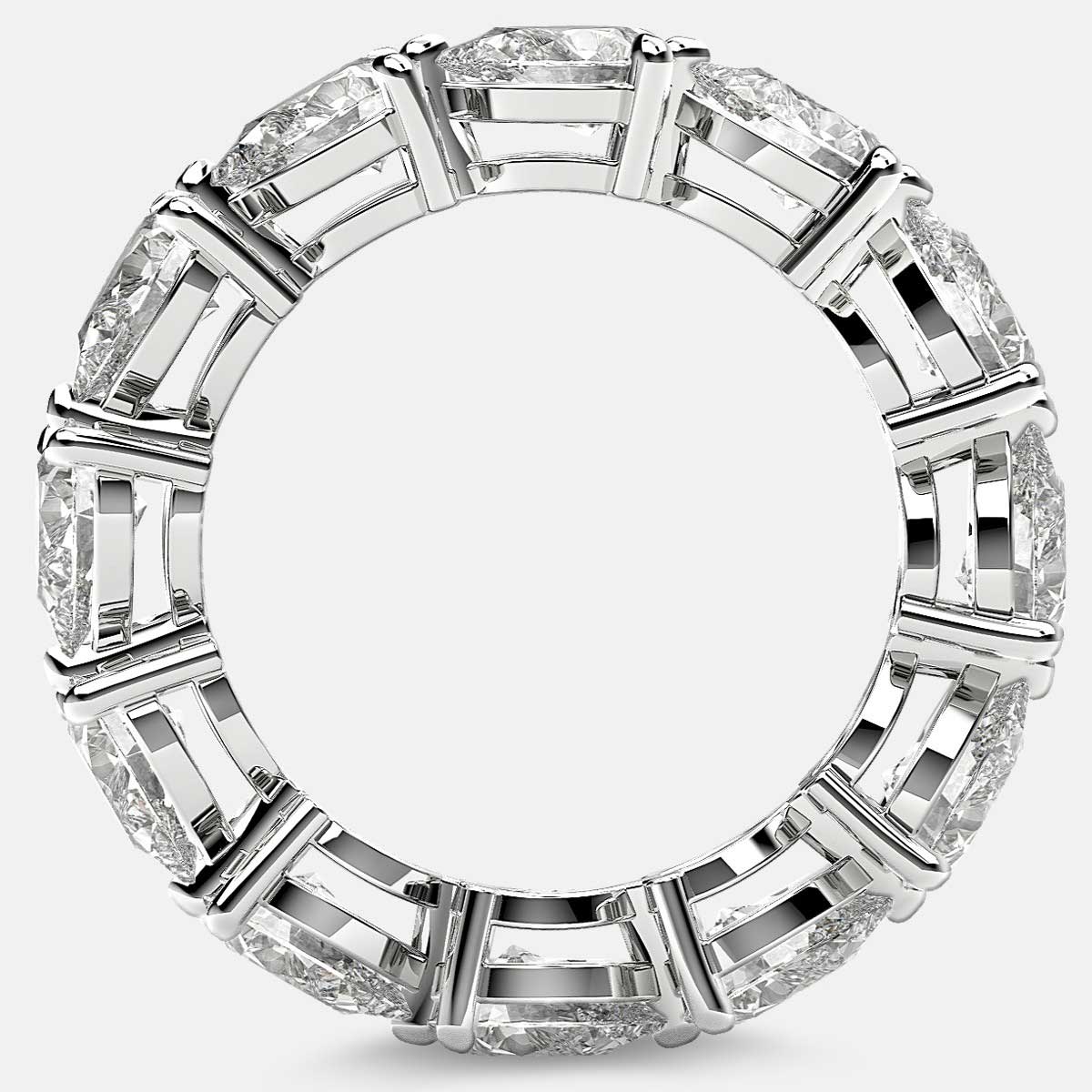 Classic Eternity Ring with Pear Shaped Diamonds in Platinum