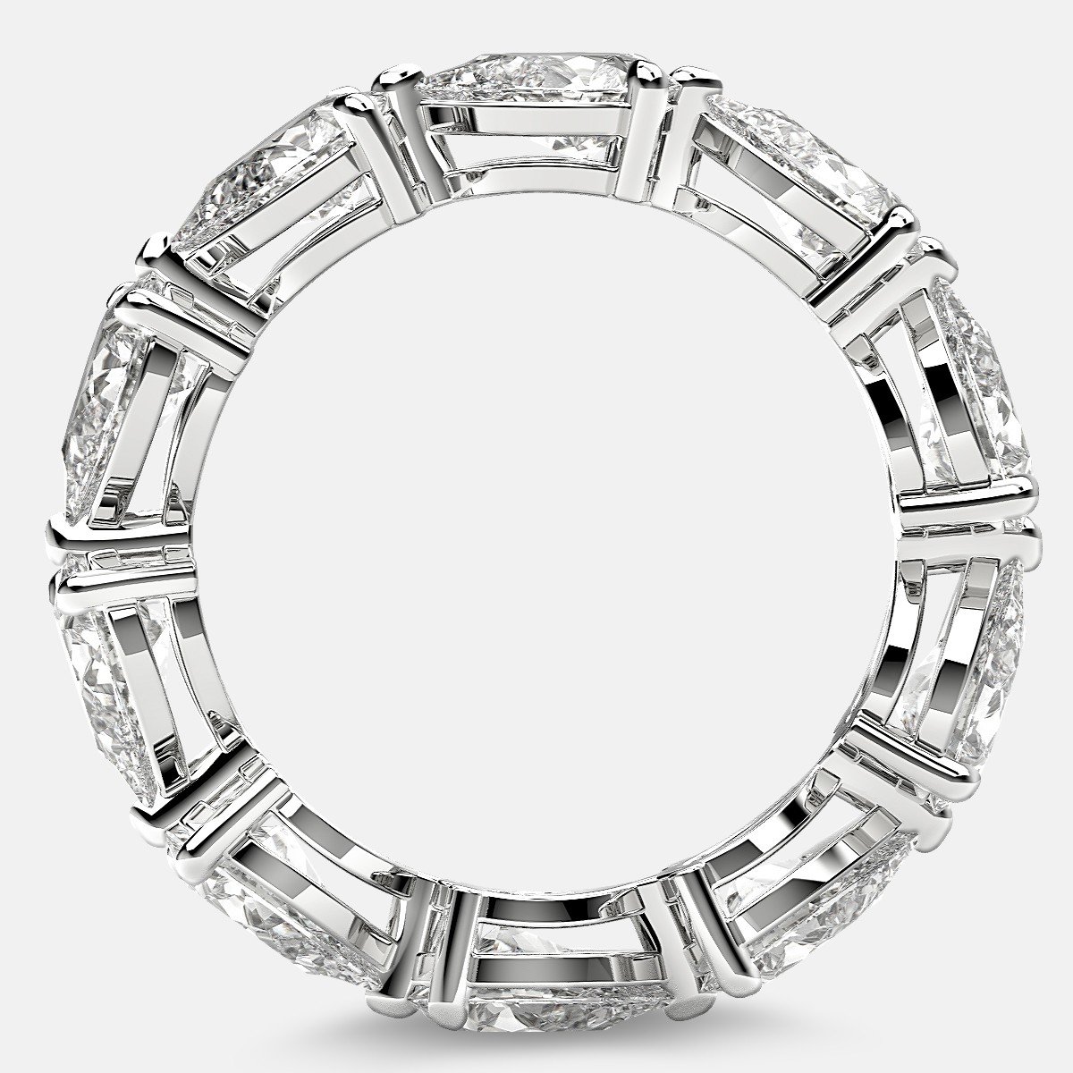Classic Eternity Ring with Pear Shaped Diamonds in Platinum