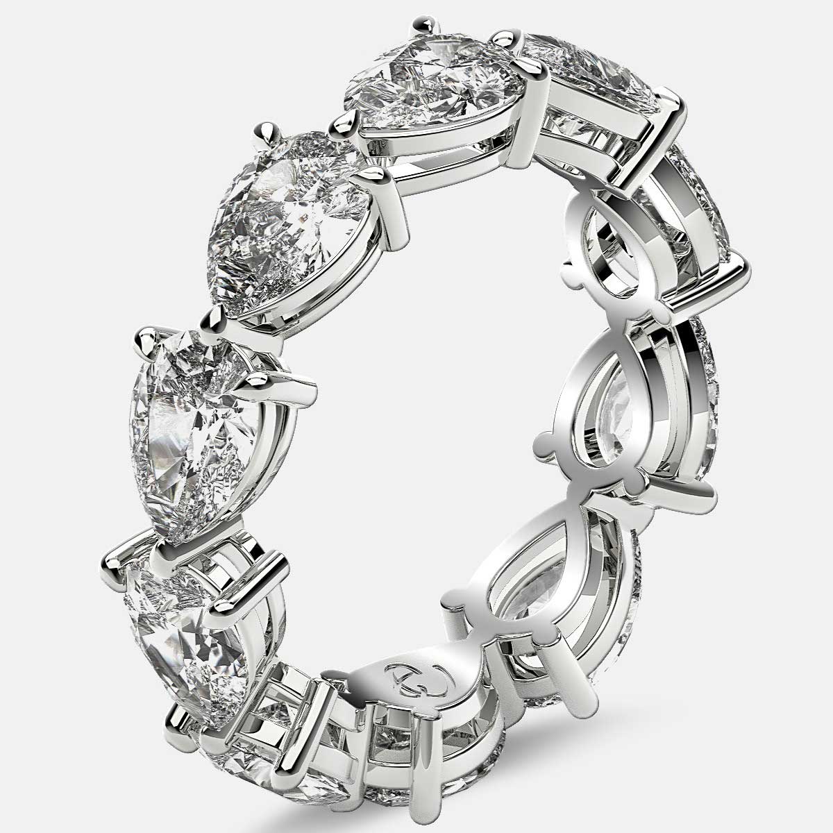 Classic Eternity Ring with Pear Shaped Diamonds in Platinum