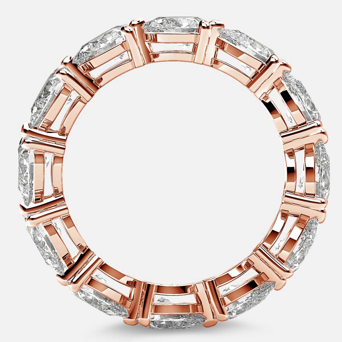 Classic Eternity Ring with Pear Shaped Diamonds in 18k Rose Gold