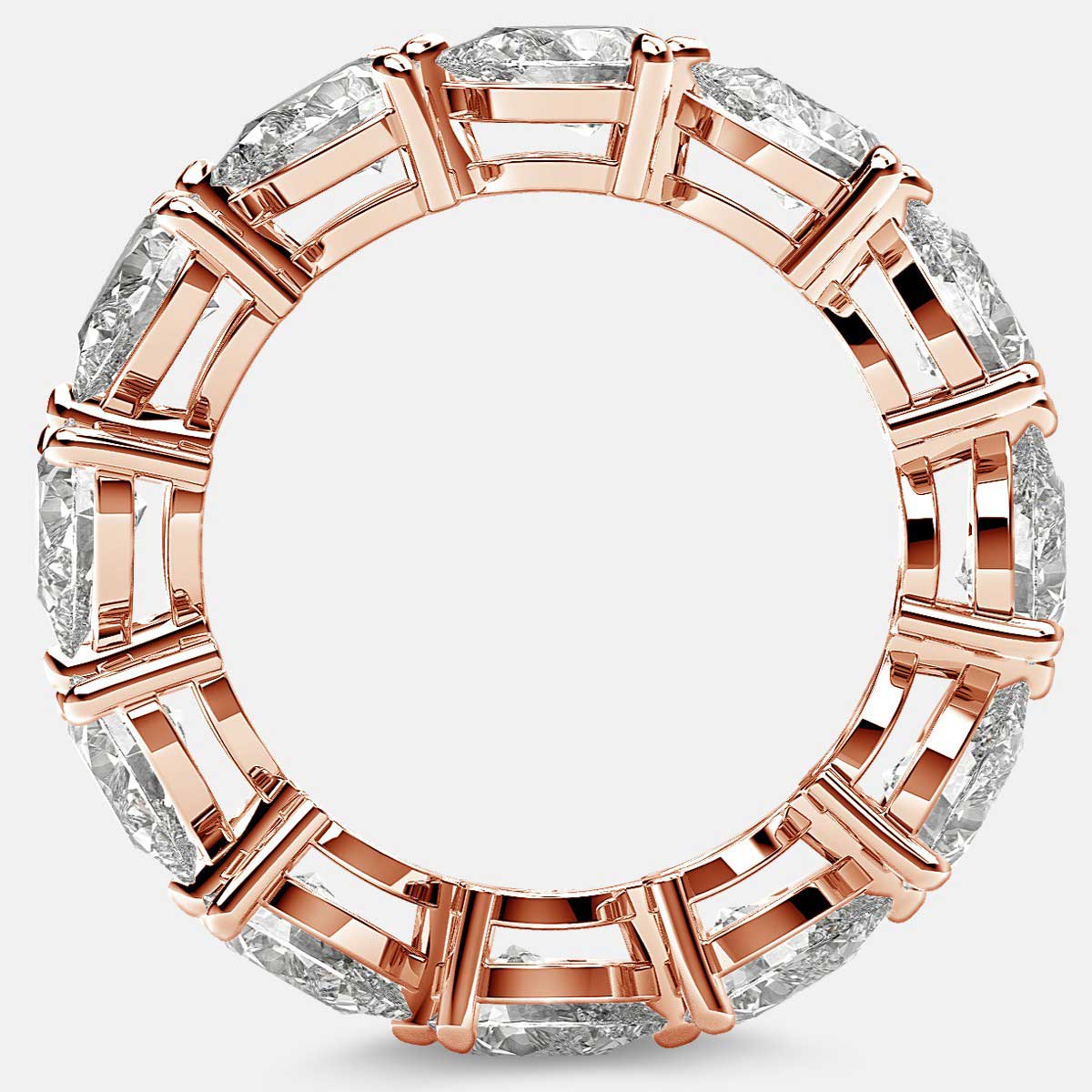 Classic Eternity Ring with Pear Shaped Diamonds in 18k Rose Gold