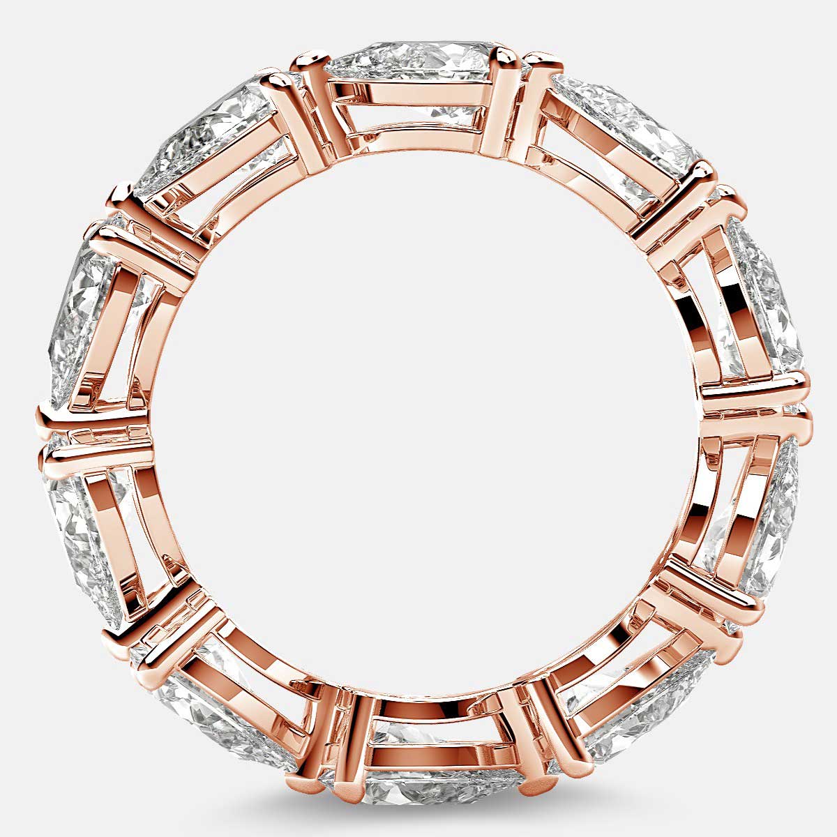 Classic Eternity Ring with Pear Shaped Diamonds in 18k Rose Gold