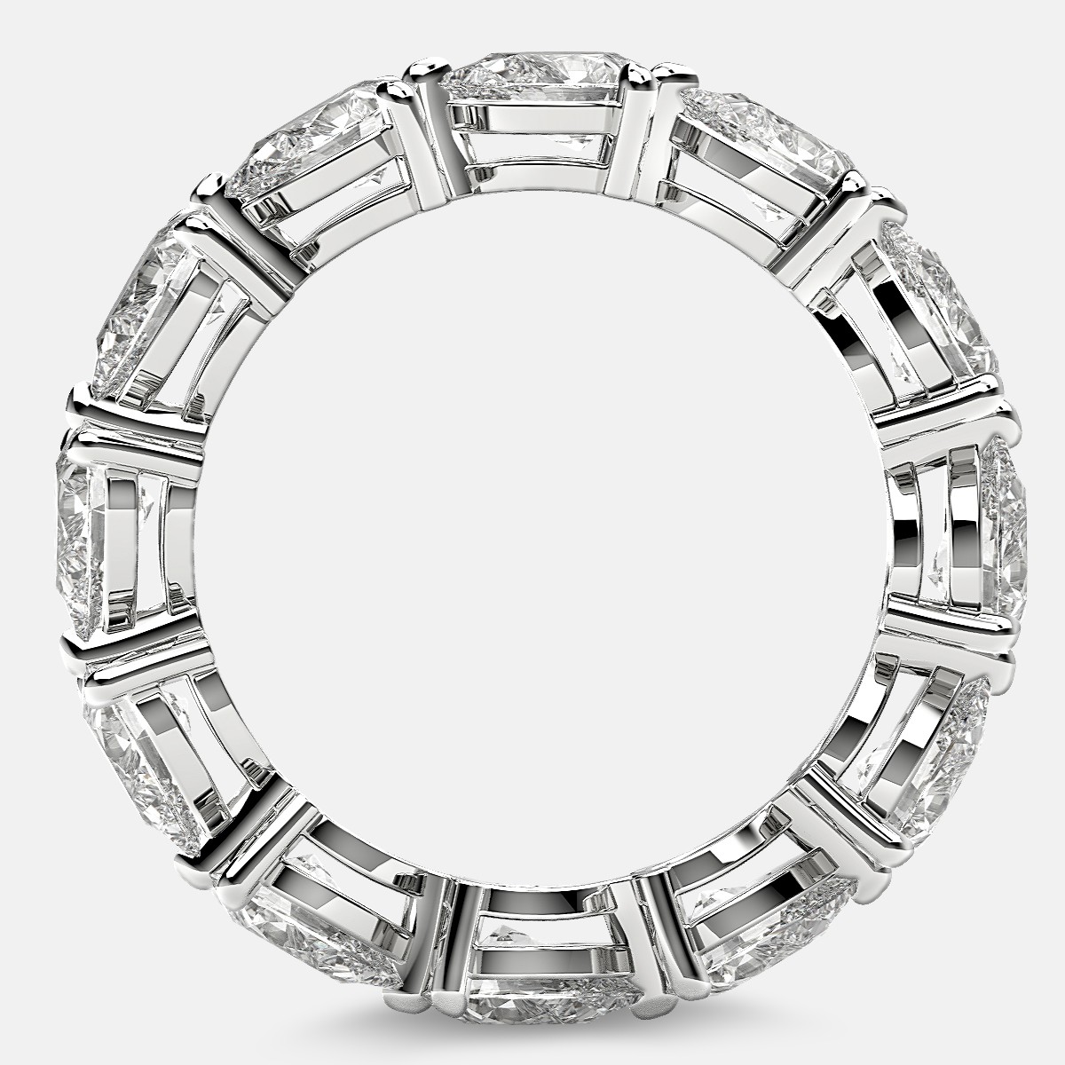Classic Eternity Ring with Pear Shaped Diamonds in 18k White Gold