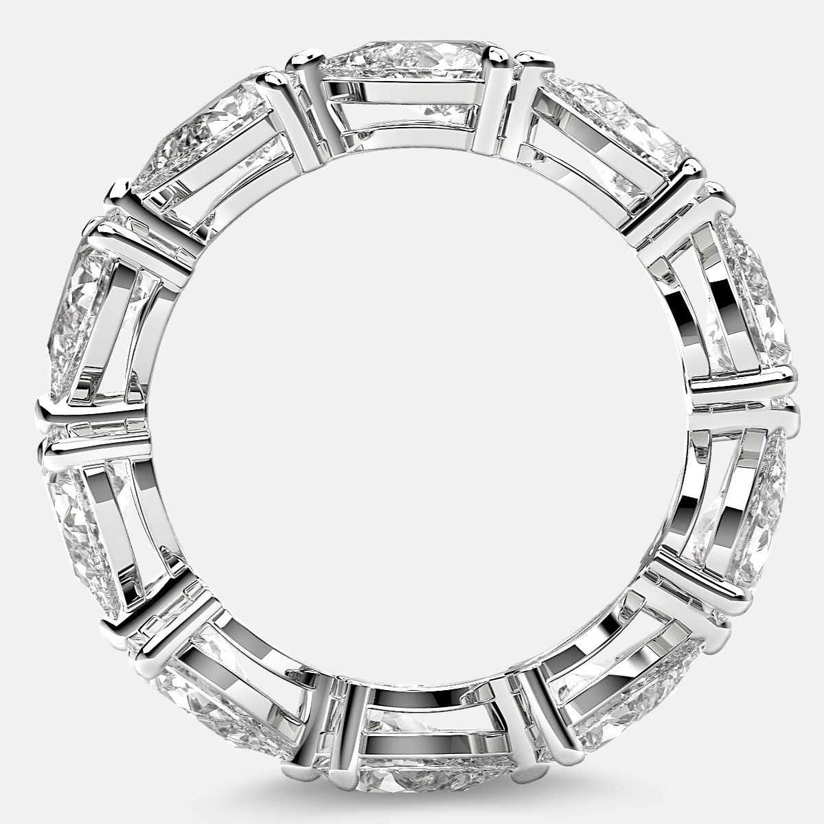 Classic Eternity Ring with Pear Shaped Diamonds in 18k White Gold