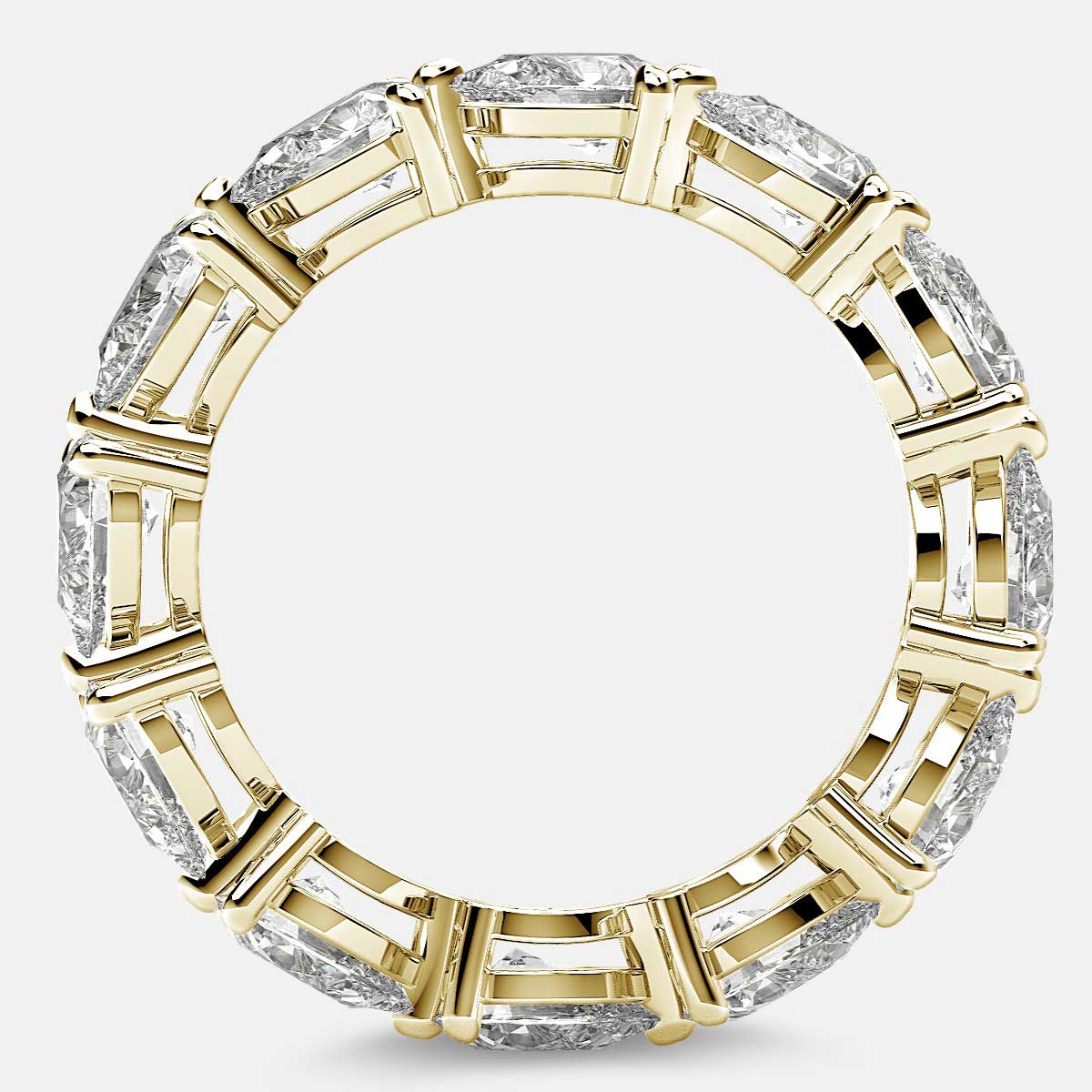 Classic Eternity Ring with Pear Shaped Diamonds in 18k Yellow Gold