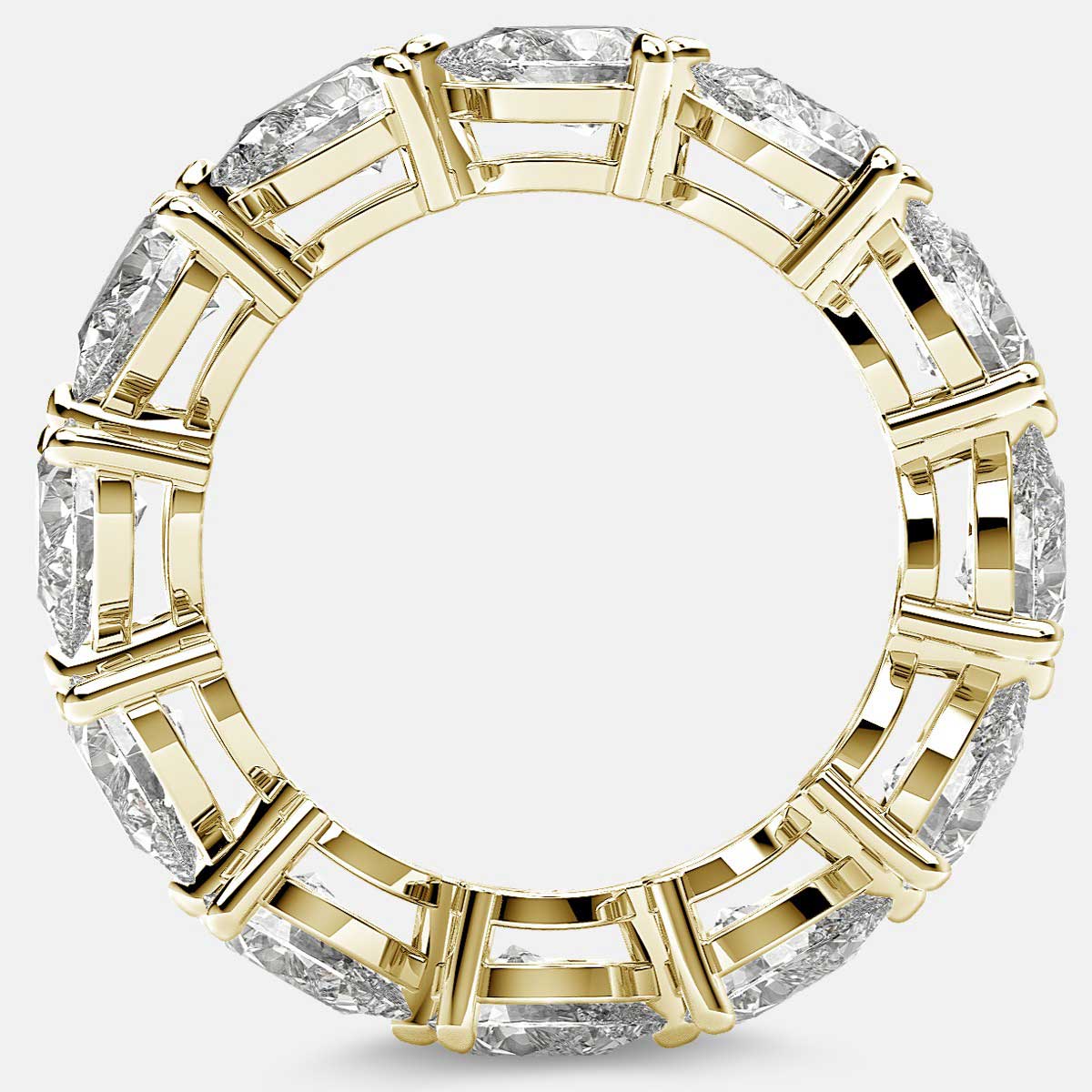 Classic Eternity Ring with Pear Shaped Diamonds in 18k Yellow Gold