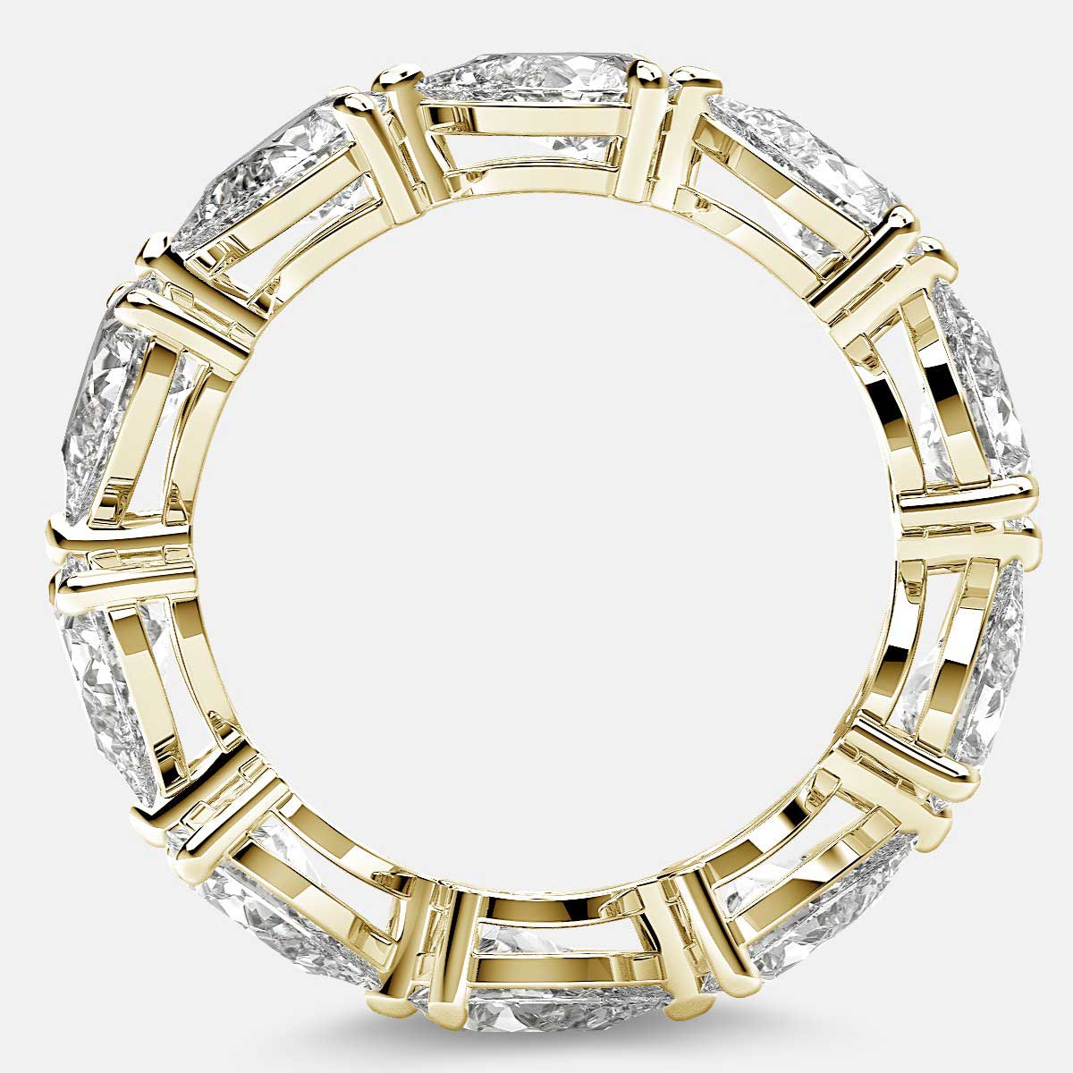 Classic Eternity Ring with Pear Shaped Diamonds in 18k Yellow Gold