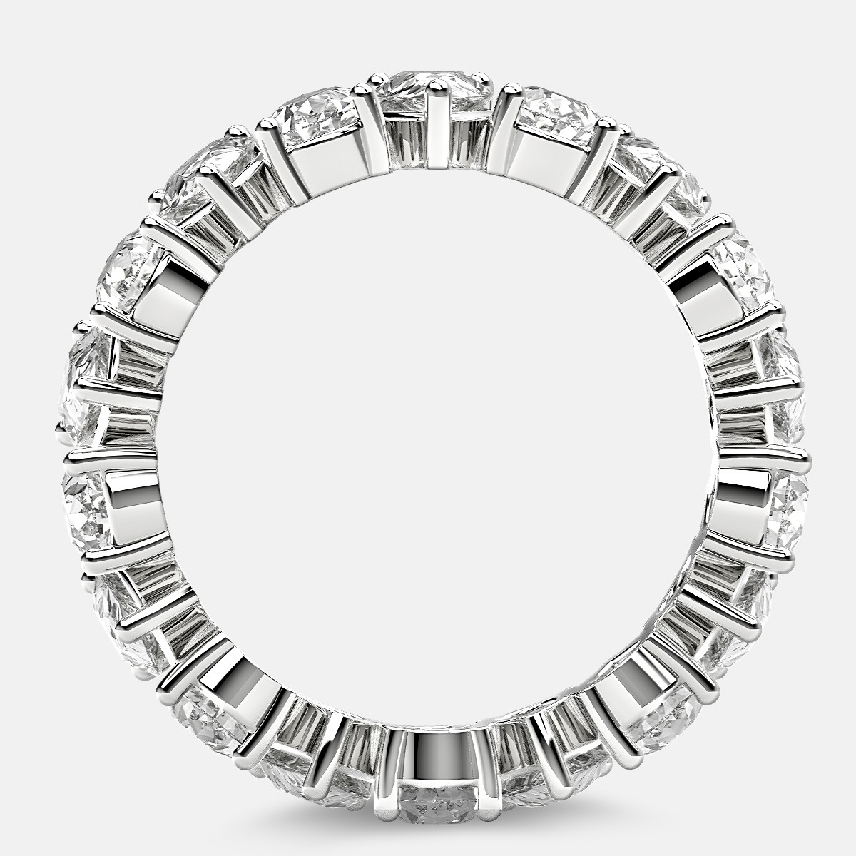 Prong Set Eternity Ring with Pear Shaped Diamonds in Platinum