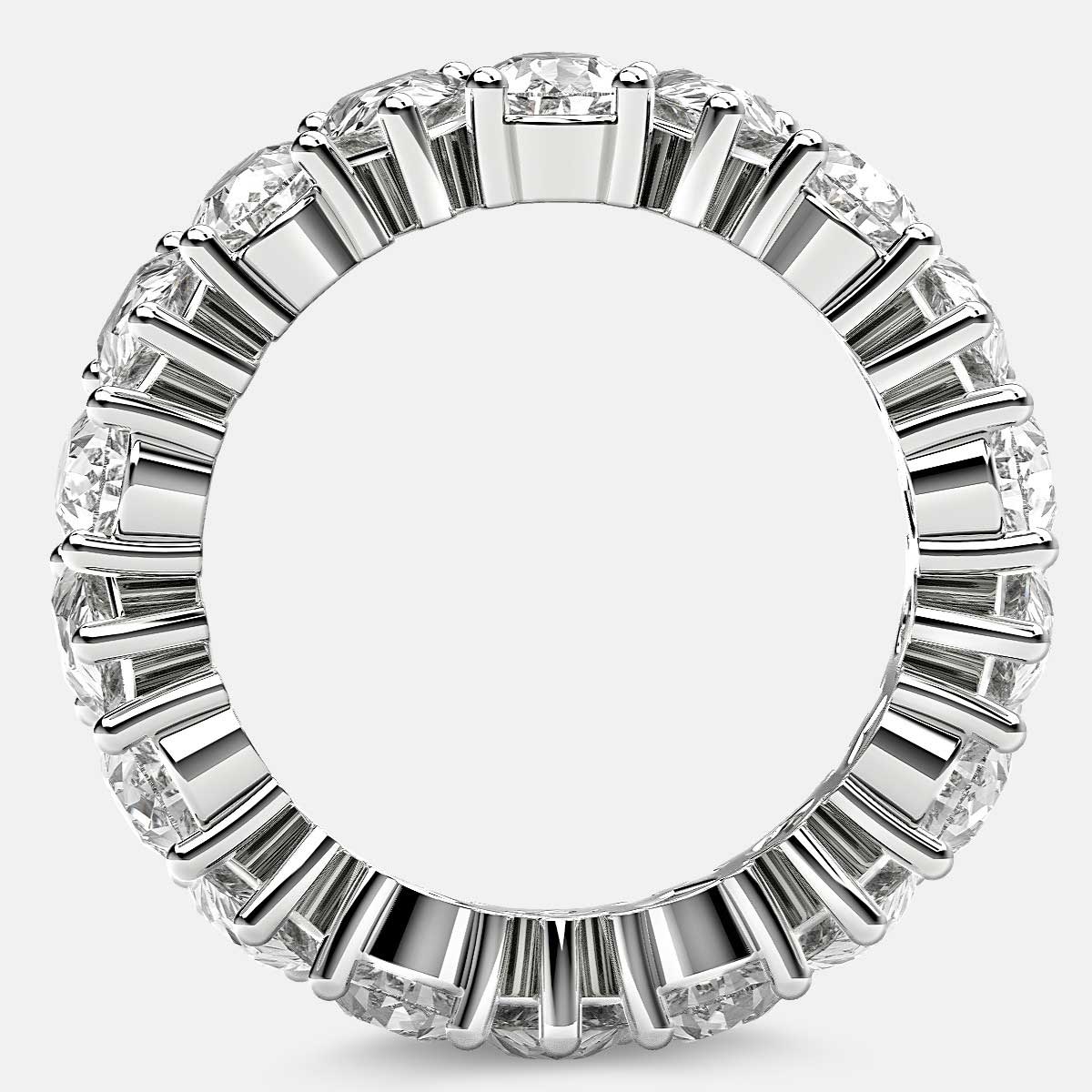 Prong Set Eternity Ring with Pear Shaped Diamonds in Platinum