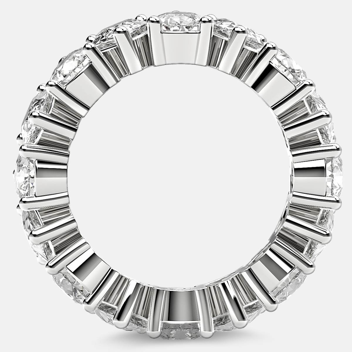 Prong Set Eternity Ring with Pear Shaped Diamonds in Platinum