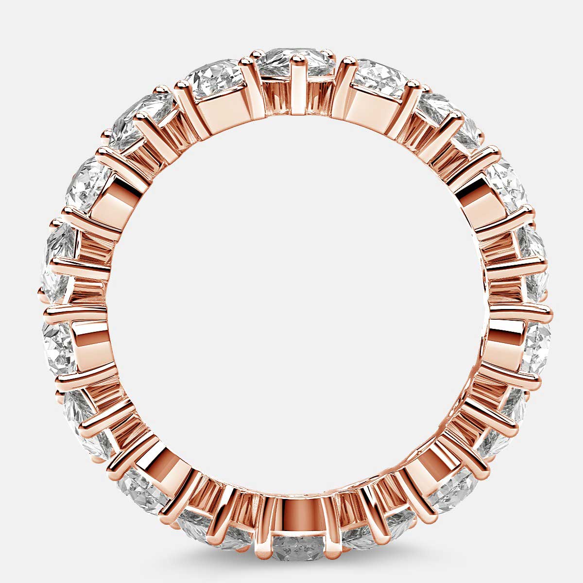 Prong Set Eternity Ring with Pear Shaped Diamonds in 18k Rose Gold