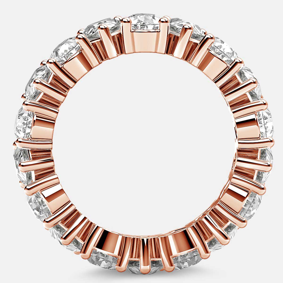 Prong Set Eternity Ring with Pear Shaped Diamonds in 18k Rose Gold