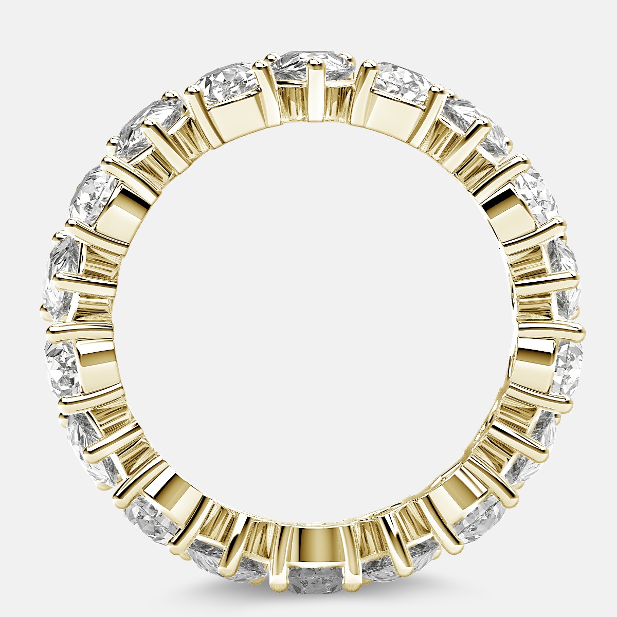 Prong Set Eternity Ring with Pear Shaped Diamonds in 18k Yellow Gold