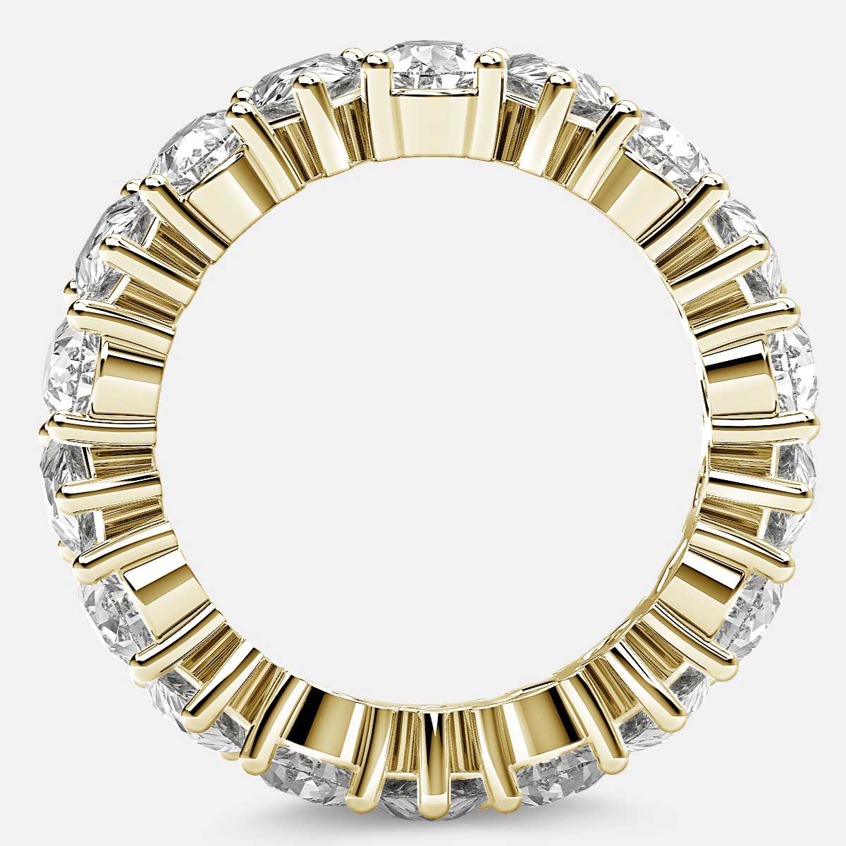 Prong Set Eternity Ring with Pear Shaped Diamonds in 18k Yellow Gold