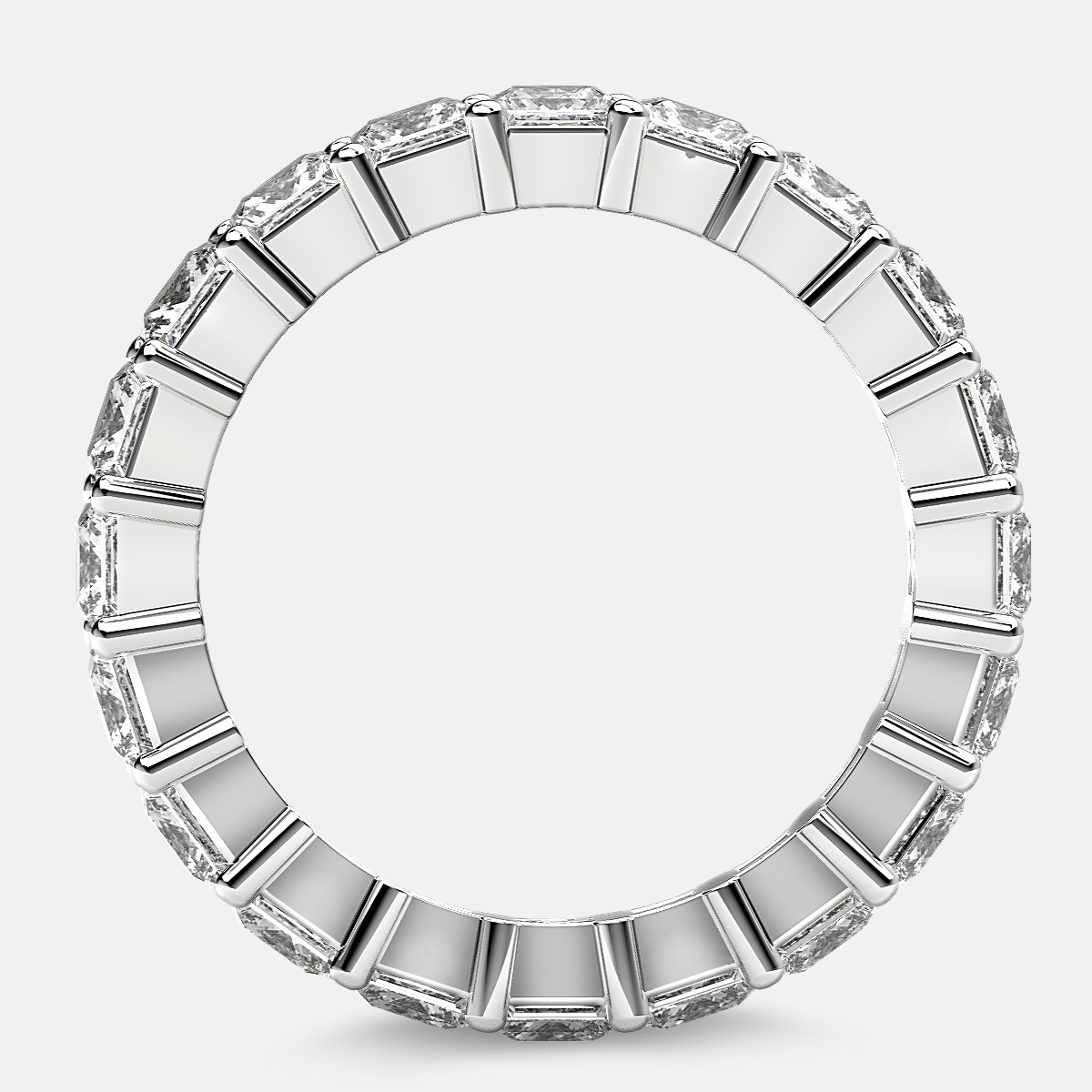 Classic Eternity Ring with Princess Cut Diamonds in Platinum