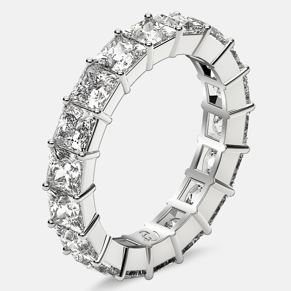 Classic Eternity Ring with Princess Cut Diamonds in Platinum