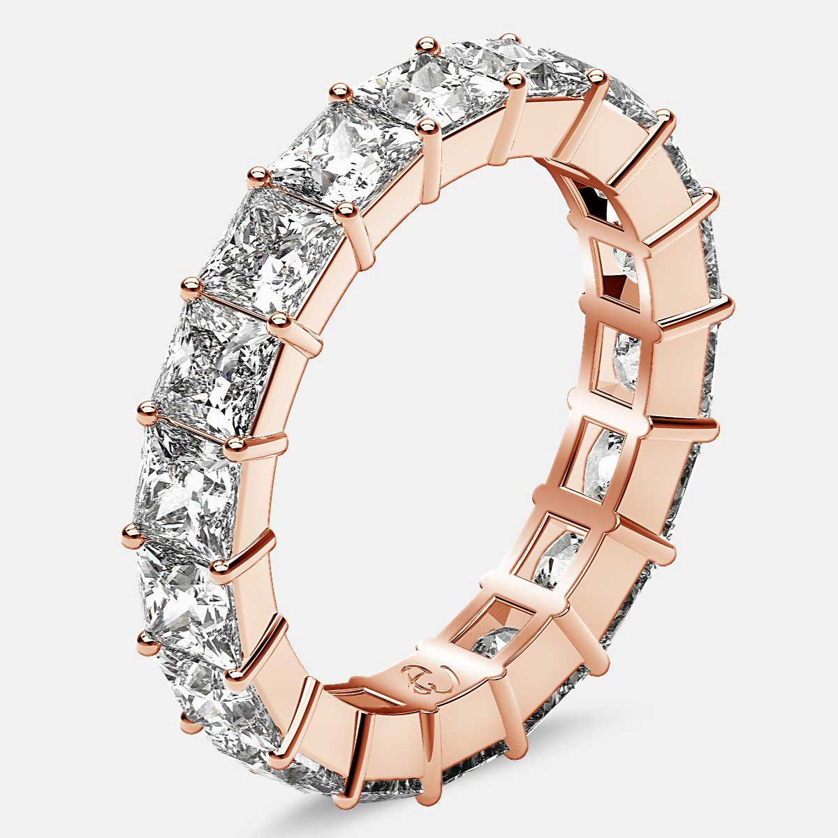 Classic Eternity Ring with Princess Cut Diamonds in 18k Rose Gold